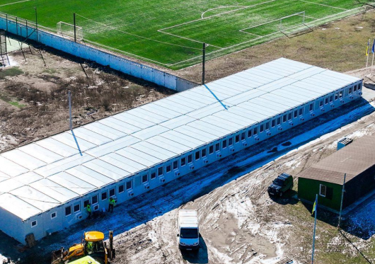 Lietuva įrengė mobiliąją gyvenvietę Borodyankoje 36 namų netekusioms šeimoms