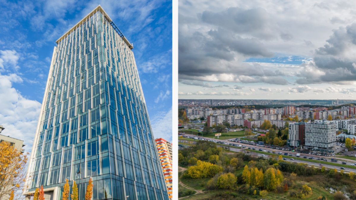 Vilniuje baigtas statyti 18 aukštų verslo centras: terasa ant stogo, stiklinis kabantis balkonas ir tvarūs sprendimai 1