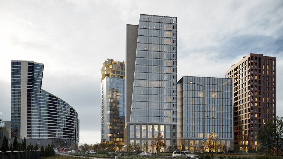 RELEVEN visuomenei pristatė, kaip atrodys naujas aukštuminių biurų ir butų pastatų kompleksas Lvivo gatvėje 1