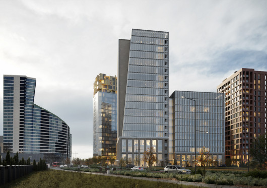 RELEVEN visuomenei pristatė, kaip atrodys naujas aukštuminių biurų ir butų pastatų kompleksas Lvivo gatvėje