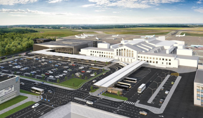 Naujasis Vilniaus oro uosto išvykimo terminalas - statybos prasidėjo