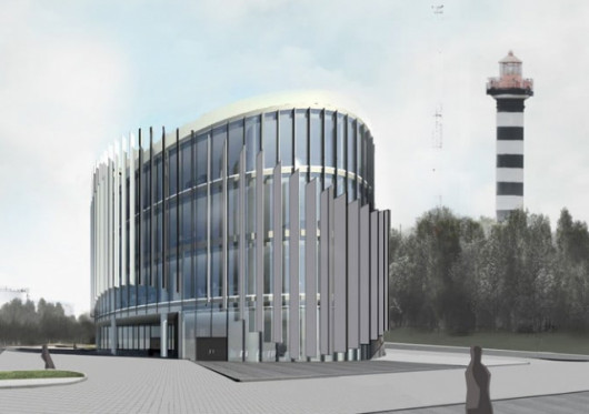 Apleistą sporto bazę Klaipėdos uoste rekonstruos į dinamiškų formų administracinį pastatą