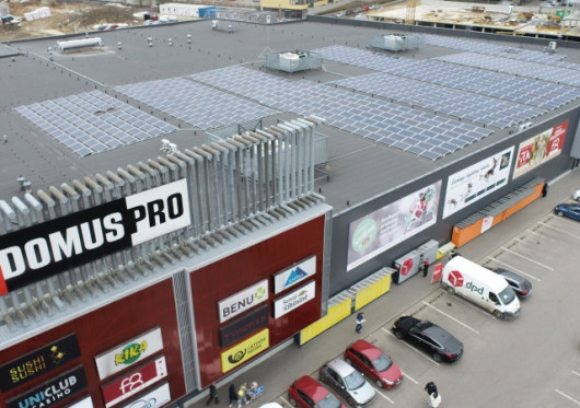 „Domus Pro“ – pirmasis šalyje prekybos centras, elektros energija apsirūpinsiantis iš saulės elektrinės