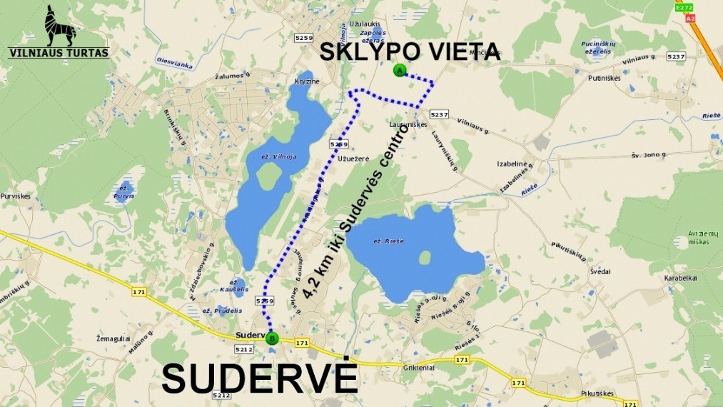 Parduodamas sklypas Sudervės k., Vilniaus r. sav., 54 a ploto 5