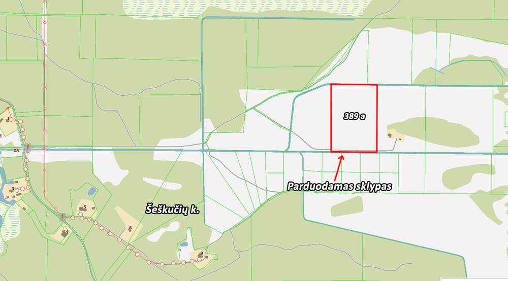 Parduodamas sklypas Šeškučių k., Vilniaus r. sav., 389 a ploto 5
