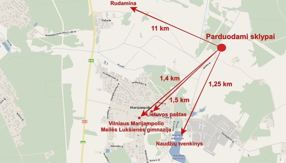 Parduodamas  sklypas Mėtų g., Marijampolio k., Vilniaus r. sav., 50 a ploto 17