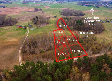 Parduodamas  sklypas Jauniūnų k., Širvintų r. sav., 13.45 a ploto