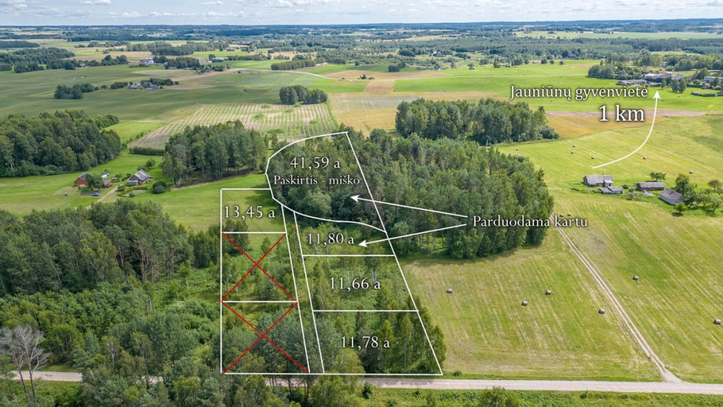 Parduodamas  sklypas Jauniūnų k., Širvintų r. sav., 13.45 a ploto 2