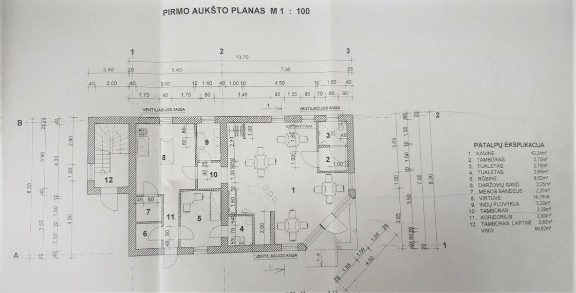 Parduodamos administracinės, gamybinės, kitos paskirties, maitinimo, paslaugų, prekybos, sandėliavimo patalpos M. Mažvydo g., Radviliškio m., Radviliškio r. sav., 95.44 m2 ploto 13