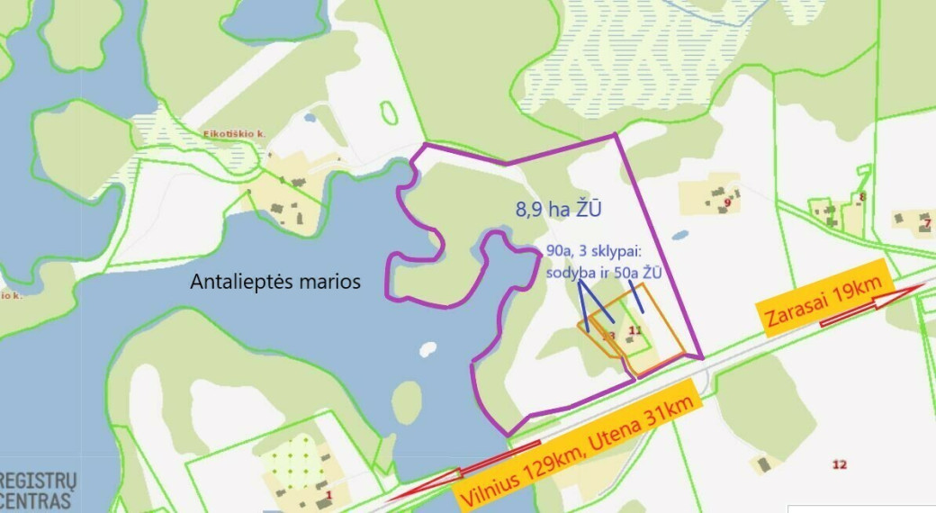 Prie Antalieptės Marių 1898m. sodyba su 0,9ha žemės 8