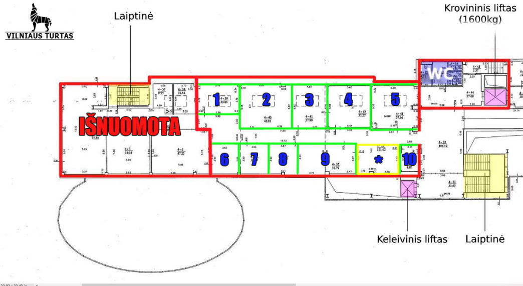Nuomojamos administracinės patalpos Savanorių pr., Vilkpėdė, Vilniaus m., Vilniaus m. sav., 423.19 m2 ploto 3