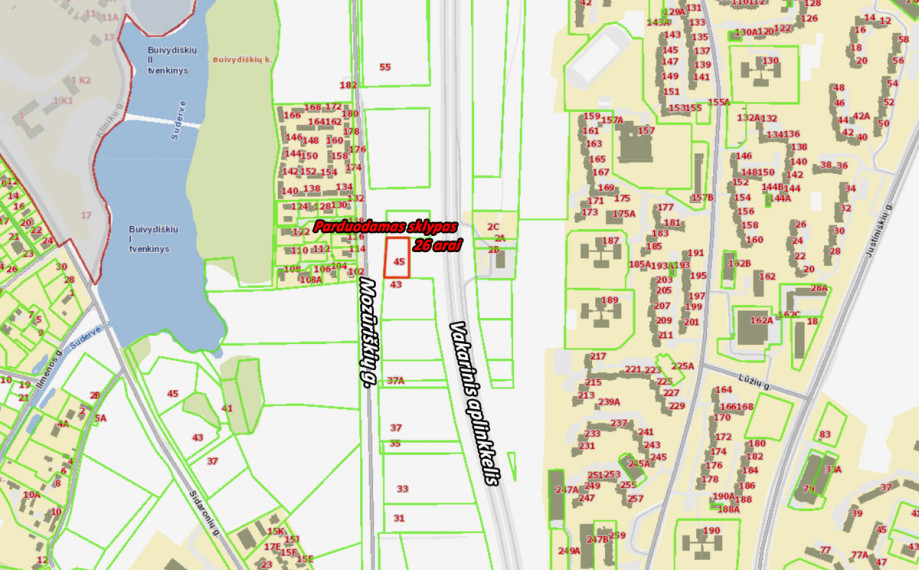 Parduodamas kitos paskirties sklypas Mozūriškių g., Justiniškės, Vilniaus m., Vilniaus m. sav., 26 a ploto 6
