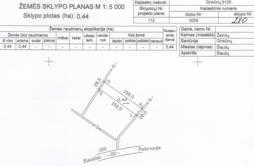 Parduodamas sklypas Žeimių k., Šiaulių r. sav., 44 a ploto 10