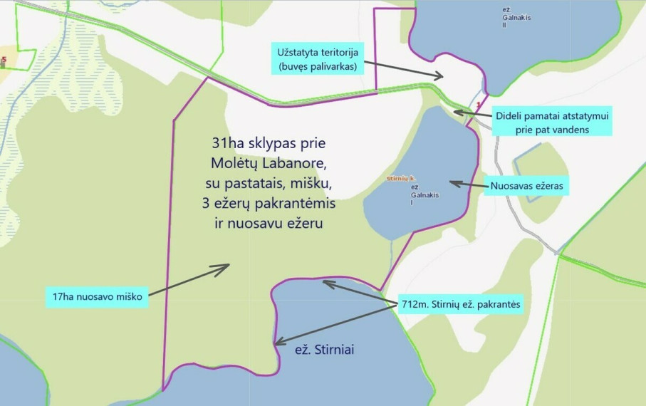 Labanore 31ha sodyba Stirniuose su mišku ir privačiu ežeru 3