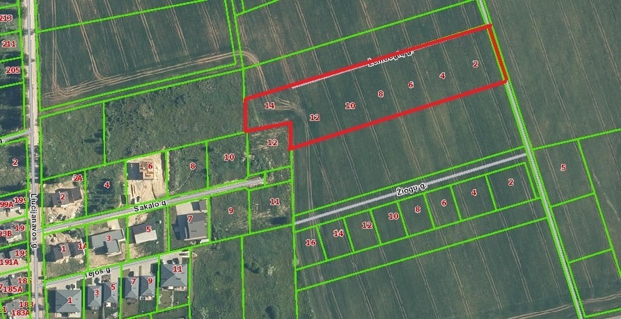 Parduodamas sklypas Žemuogių g., Vijūkų k., Kauno r. sav., 84.06 a ploto 1