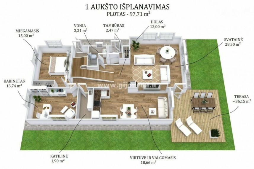 Parduodamas namas Bendikų k., Klaipėdos r. sav., 178 m2 ploto, 1 aukštai 6
