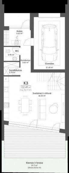 Parduodamas namas Kęstučio g., Prienų m., Prienų r. sav., 138.56 m2 ploto, 2 aukštai 22