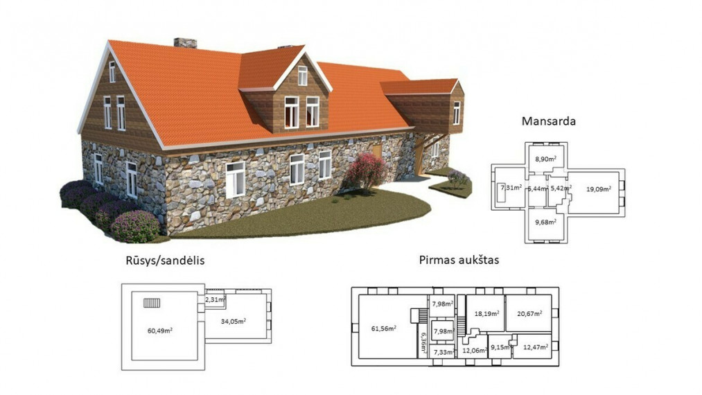 Parduodamas namas Malūno g., Lyksūdės k., Skuodo r. sav., 315 m2 ploto, 2 aukštai 33