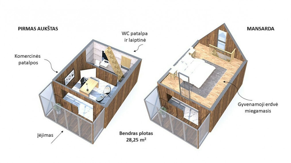 Parduodamos administracinės, gamybinės, kitos paskirties, maitinimo, paslaugų, prekybos, sandėliavimo patalpos Naglių g., Neringos m., Neringos sav., 28.25 m2 ploto 19