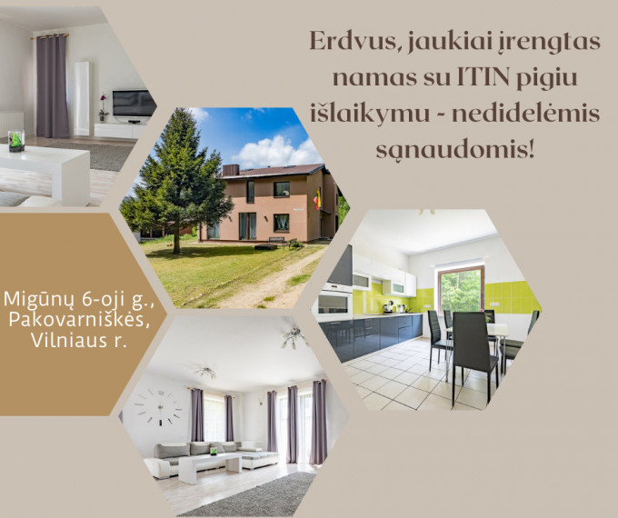 Parduodamas namas Migūnų 6-oji g., Pakovarniškių k., Vilniaus r. sav., 190.55 m2 ploto, 2 aukštai 2