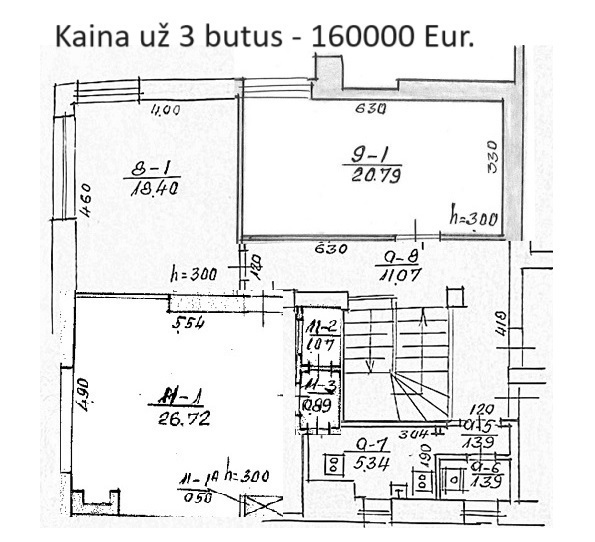 Parduodamas butas Vaidilutės g., Centras, Kauno m., Kauno m. sav., 23.86 m2 ploto, 1 kambariai 4