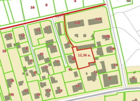 Parduodamas  sklypas Vijoklių g., Kačerginės mstl., Kauno r. sav., 12.36 a ploto