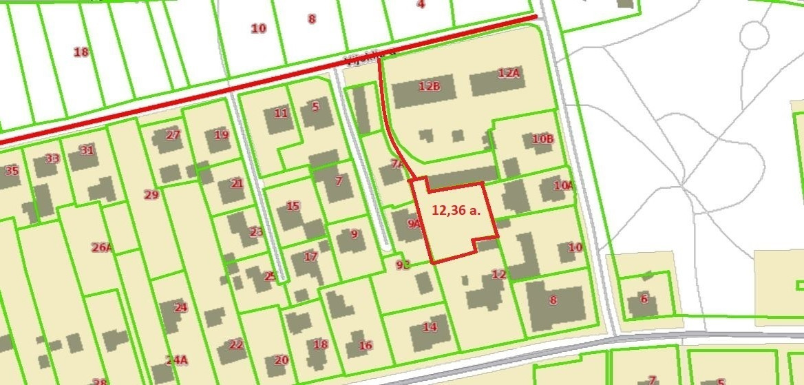 Parduodamas  sklypas Vijoklių g., Kačerginės mstl., Kauno r. sav., 12.36 a ploto 1