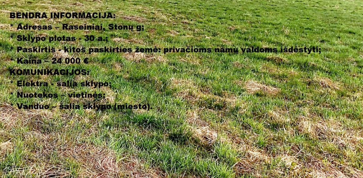 Parduodamas  sklypas Stonų g., Raseinių m., Raseinių r. sav., 30 a ploto 12