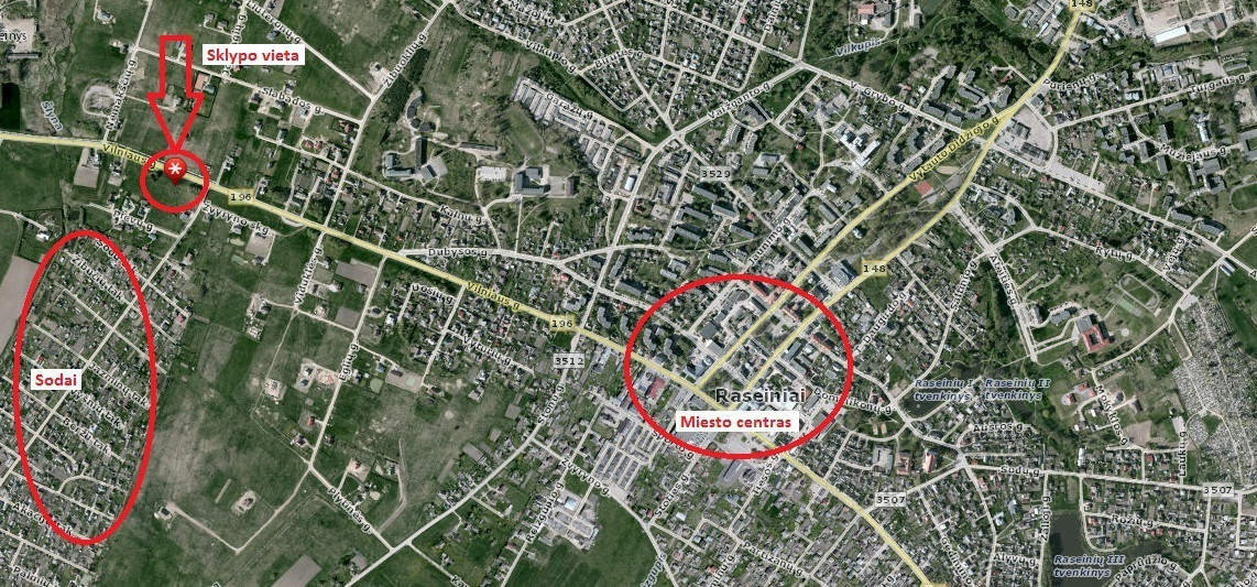 Parduodamas  sklypas Vilniaus g., Raseinių m., Raseinių r. sav., 30 a ploto 8