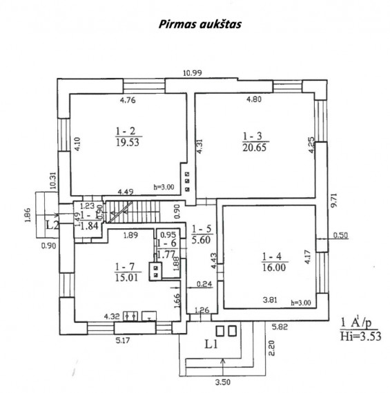 Parduodamas namas Giedraičių g., Šnipiškės, Vilniaus m., Vilniaus m. sav., 68.96 m2 ploto, 1 aukštai 15