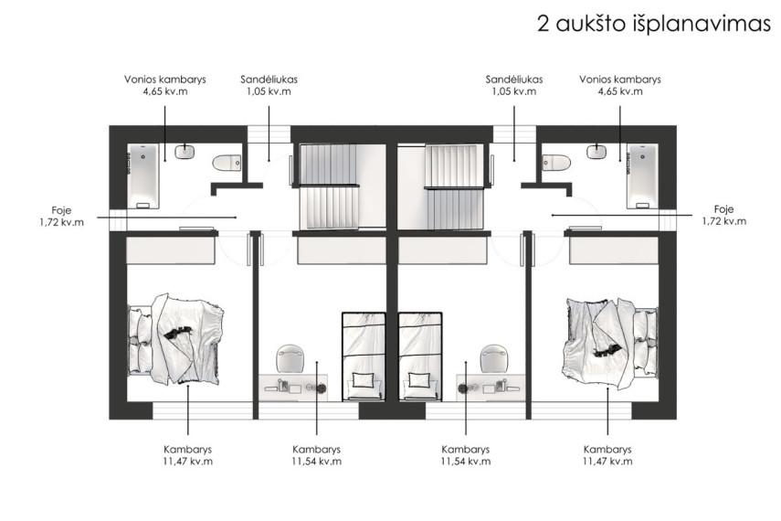 Parduodamas namas Medeinės, Račkūnų k., Trakų r. sav., 70 m2 ploto, 2 aukštai 32