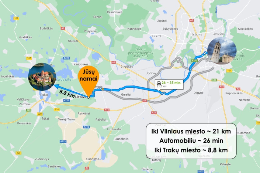 Parduodamas namas Medeinės, Račkūnų k., Trakų r. sav., 70 m2 ploto, 2 aukštai 36