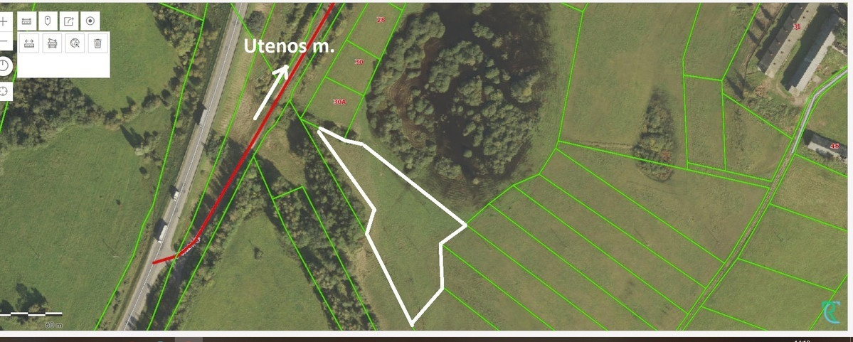 Parduodamas sklypas Joneliškių k., Utenos r. sav., 72 a ploto 1