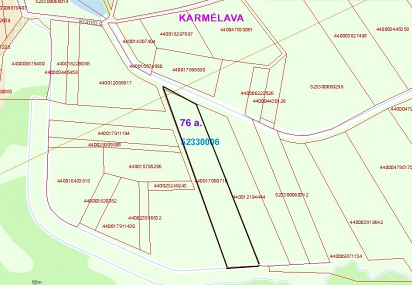 Parduodamas  sklypas Karmėlavos mstl., Kauno r. sav., 76 a ploto 1