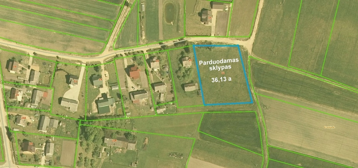 Parduodamas sklypas Maigų g., Krakių k., Mažeikių r. sav., 36.13 a ploto 2