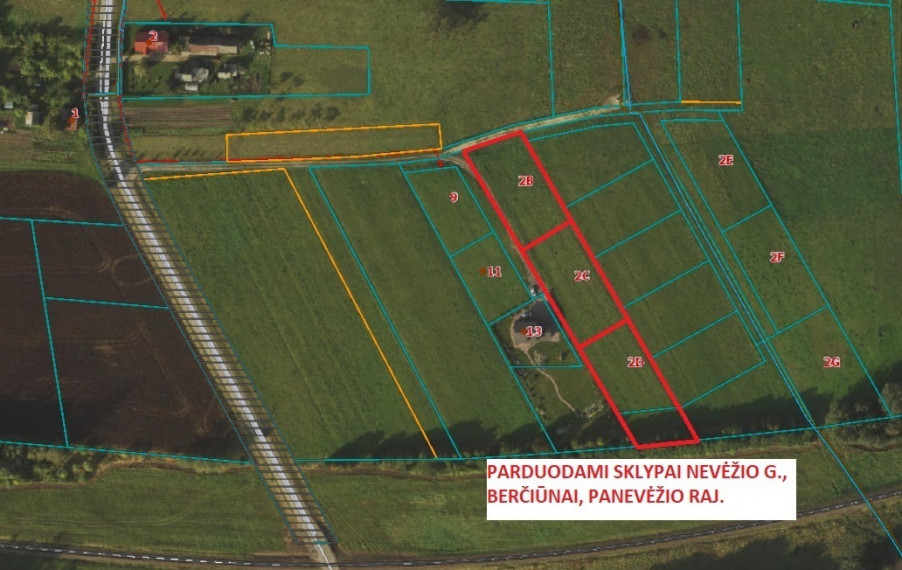 Parduodamas kitos paskirties sklypas Nevėžio g., Berčiūnų k., Panevėžio r. sav., 15 a ploto 2