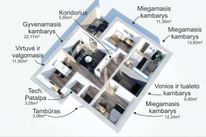 Parduodamas namas Didvyrių g., Raudondvario k., Kauno r. sav., 90.02 m2 ploto, 1 aukštai 8