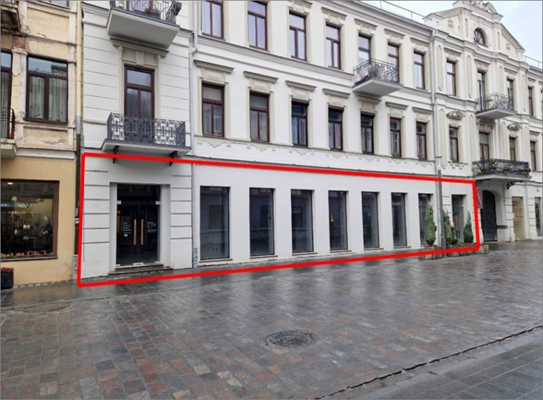 Nuomojamos administracinės, maitinimo, paslaugų, prekybos patalpos Vilniaus g., Senamiestis, Kauno m., Kauno m. sav., 196.45 m2 ploto 1