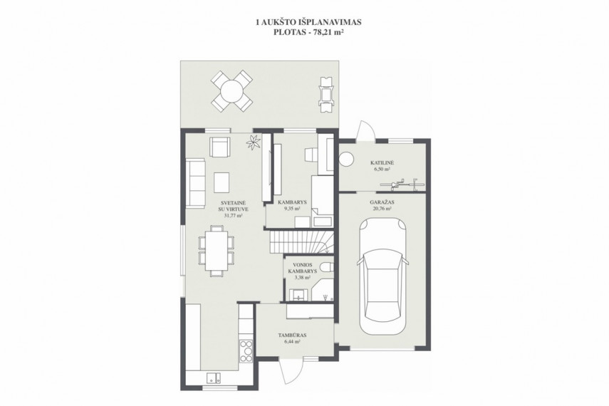 Parduodamas namas Didžiosios Riešės k., Vilniaus r. sav., 129.73 m2 ploto, 2 aukštai 6