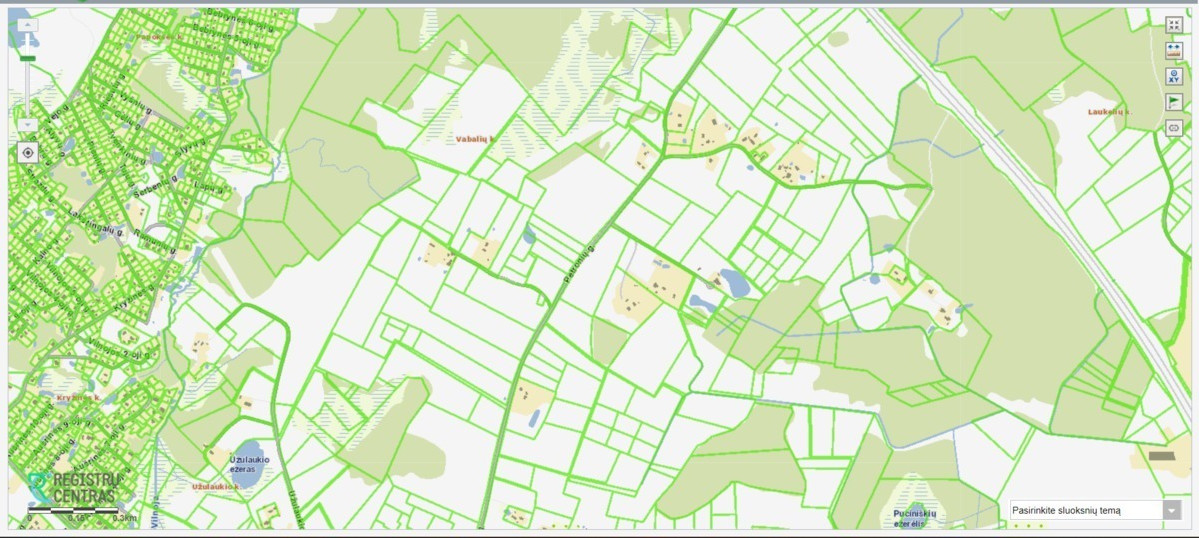 Parduodamas  sklypas Vabalių k., Vilniaus r. sav., 414 a ploto 7