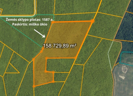 Parduodamas  sklypas Milžemių k., Kėdainių r. sav., 1587 a ploto