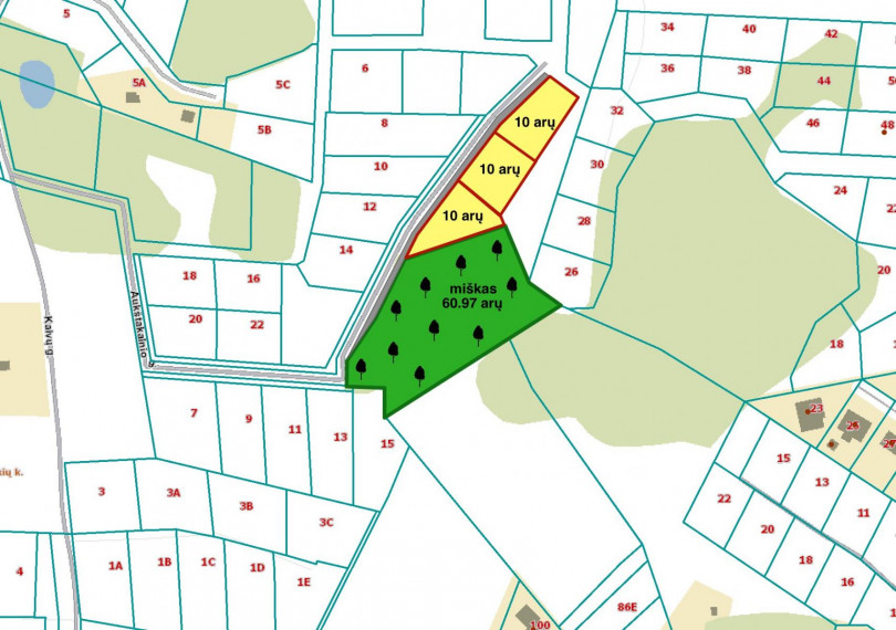 Parduodamas sklypas Papiškių k., Vilniaus r. sav., 96.32 a ploto 1