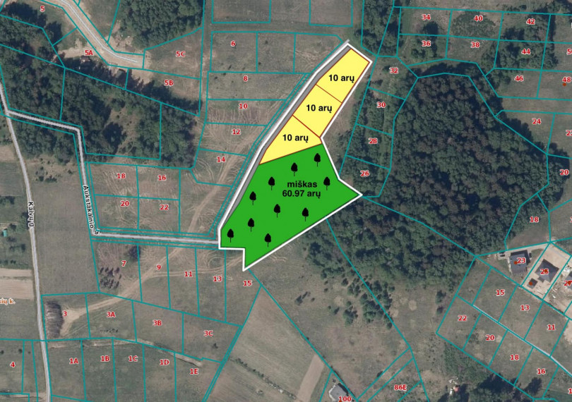 Parduodamas sklypas Papiškių k., Vilniaus r. sav., 96.32 a ploto 2