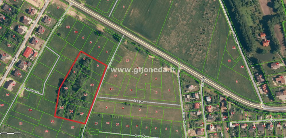 Parduodamas daugiaaukštės gyvenamosios paskirties sklypas Galindų g., Jakų k., Klaipėdos r. sav., 10 a ploto 2