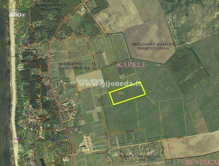 Parduodamas sklypas Karklės k., Klaipėdos r. sav., 530 a ploto 1