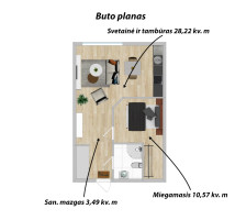 Parduodamas butas Aguonų g., Senamiestis, Vilniaus m., Vilniaus m. sav., 43.19 m2 ploto, 2 kambariai 26