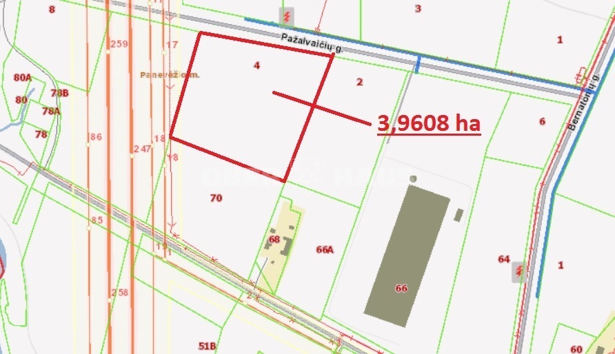 Parduodamas komercinės paskirties sklypas Pažalvaičių g., Pramonės, Panevėžio m., Panevėžio m. sav., 369.08 a ploto 3