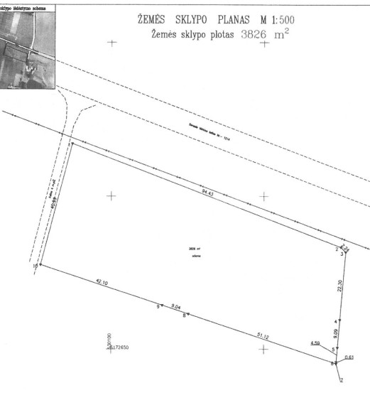 Parduodamas komercinės paskirties sklypas Senasis Vilniaus kel., Liūdynės k., Panevėžio r. sav., 38.26 a ploto 3