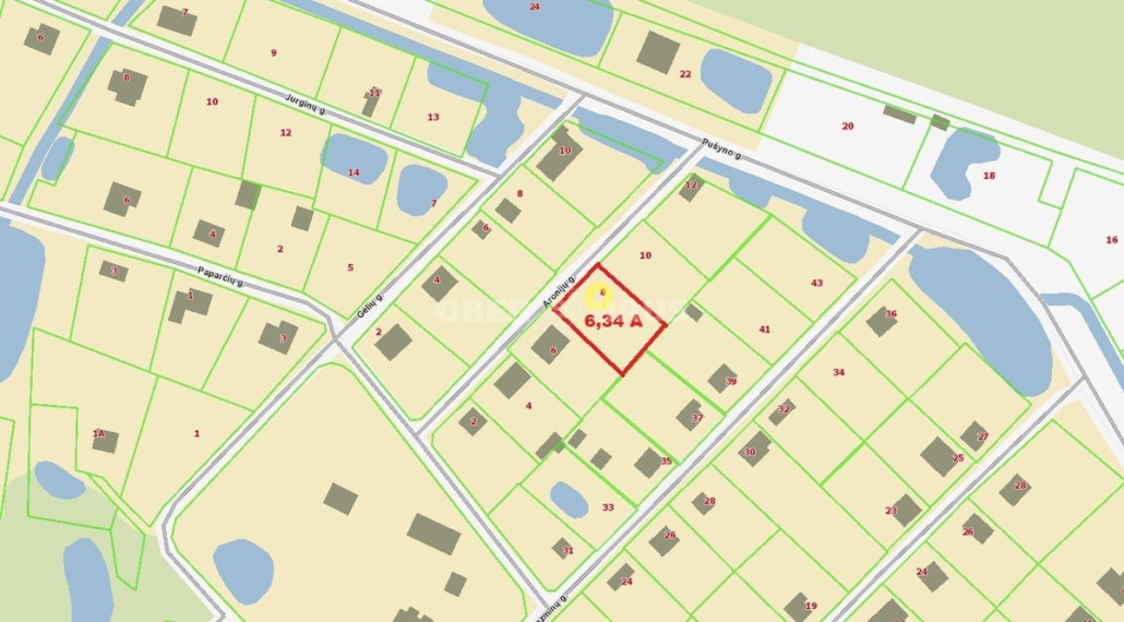 Parduodamas namų valdos paskirties sklypas Aronijų g., Linartų k., Šiaulių r. sav., 6.34 a ploto 1