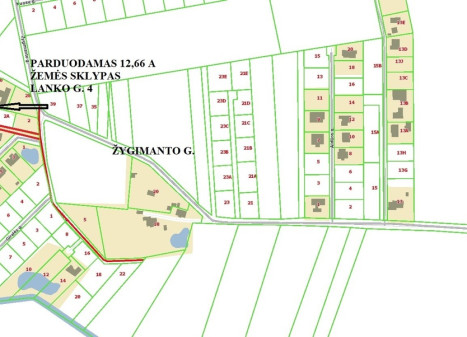 Parduodamas namų valdos paskirties sklypas Lanko g., Dainų k., Šiaulių r. sav., 13 a ploto
